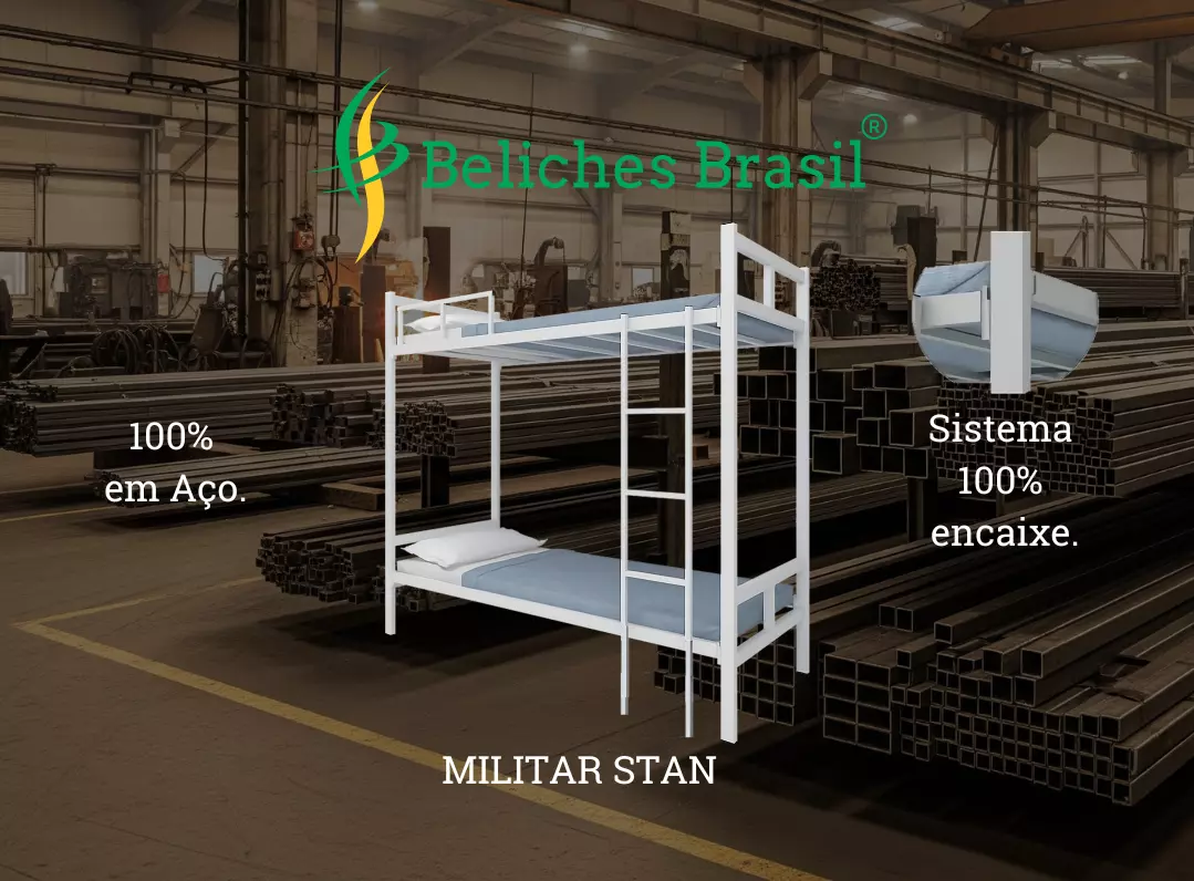 Beliche Militar Stan 100% em Aço e de Encaixe Beliches Brasil®.